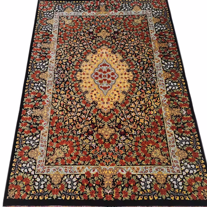 فرش دستبافت یک متری قم حاجی رحیمی کد 842