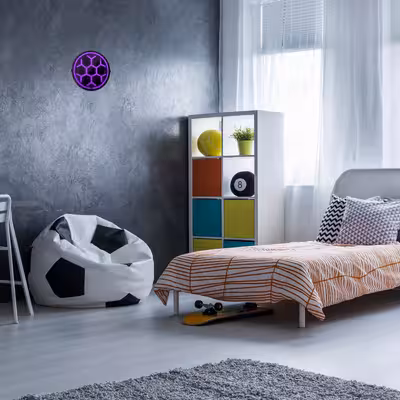 چراغ دیواری نئون دیزاین مدل Soccer-Ball-BL_PR