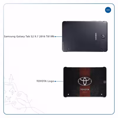 برچسب پوششی ماهوت مدل TOYOTA-Logo مناسب برای تبلت سامسونگ Galaxy Tab S2 9.7 2016 T819N
