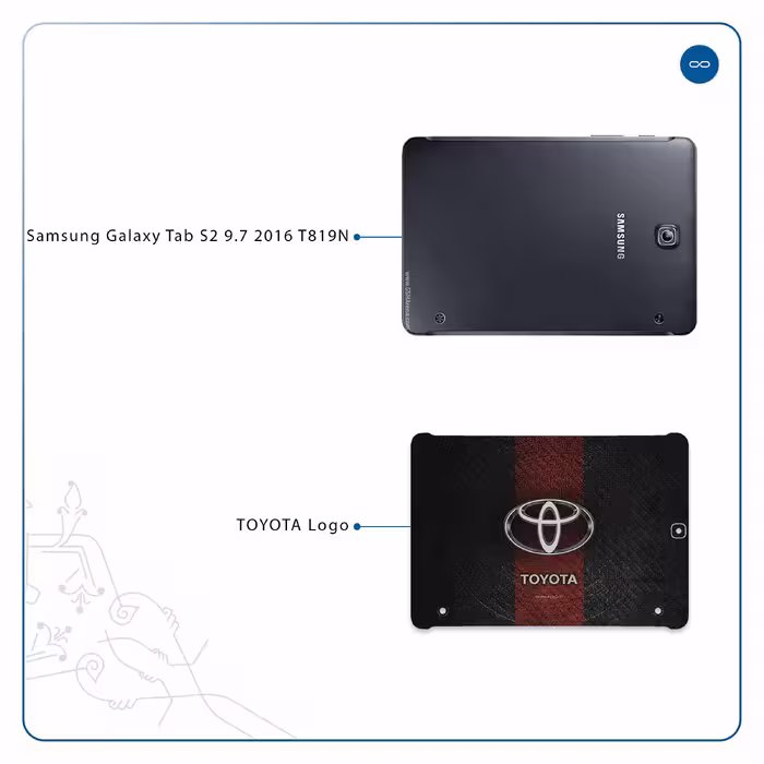 برچسب پوششی ماهوت مدل TOYOTA-Logo مناسب برای تبلت سامسونگ Galaxy Tab S2 9.7 2016 T819N