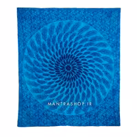 بکدراپ تپستری هندی طرح ماندالا پَر آبی (روتختی دو نفره) کد 204