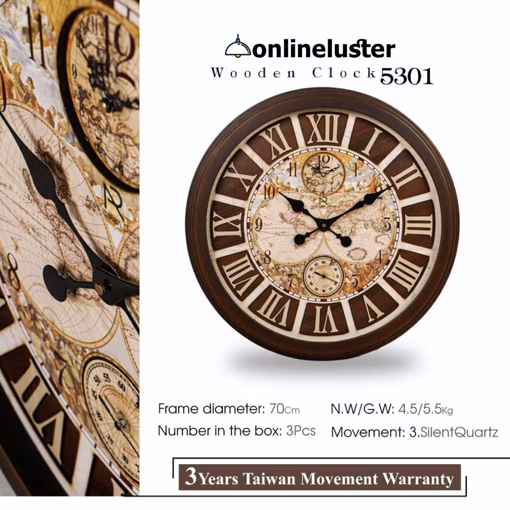 ساعت دیواری چوبی 5301
