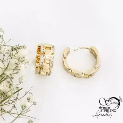 گوشواره مجلسی طرح طلا برند ژوپینگ (کلیپسی) کد 19751