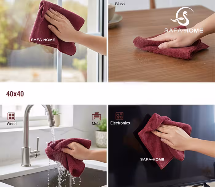 دستمال نظافت میکروفایبر 40×40 همه کاره