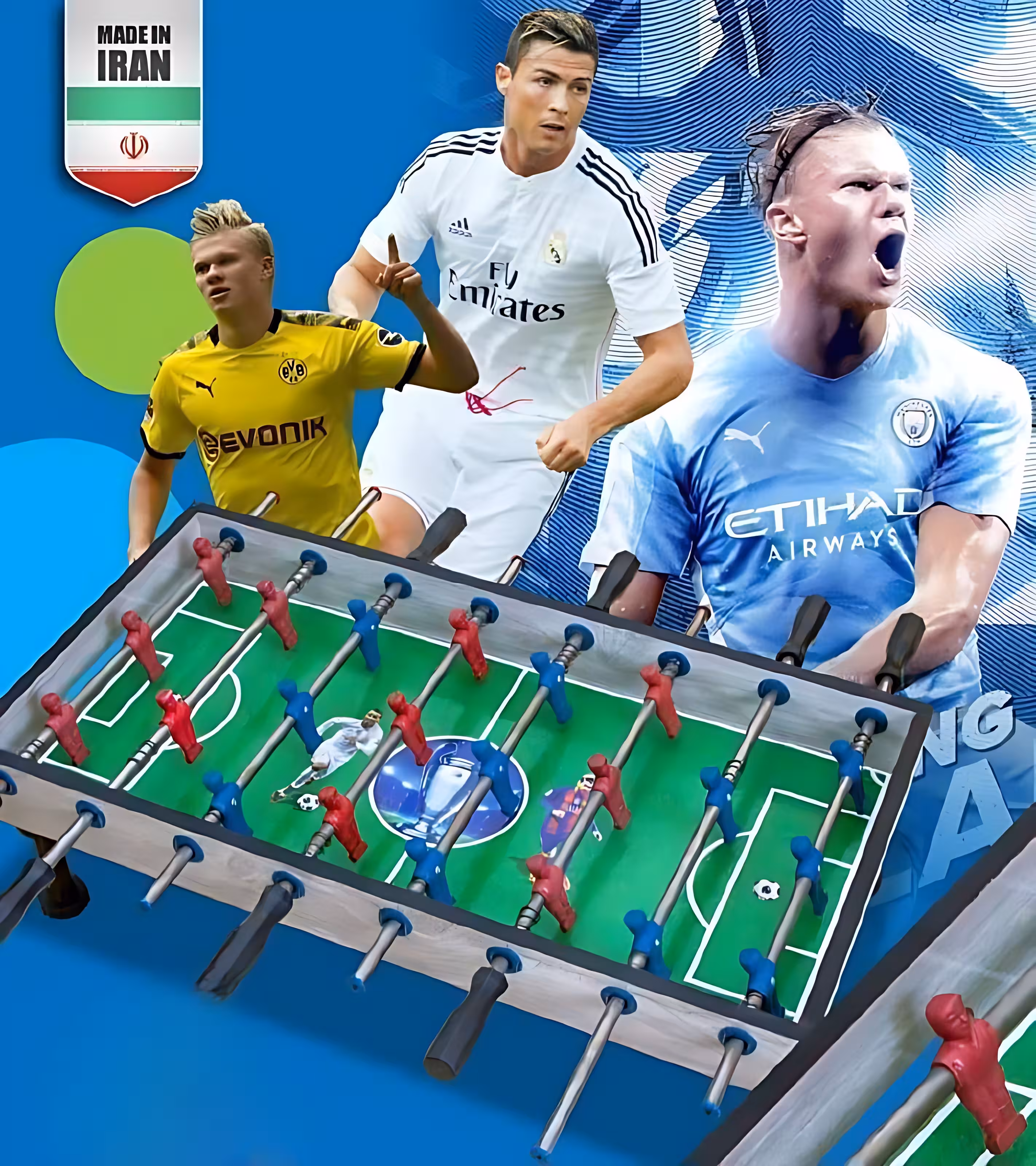 اسباب بازی فوتبال دستی بزرگ 8 میل پایه دار بزرگ