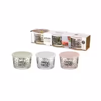 ظرف شیشه ای درب دار لیمون 190 میلی لیتری بسته 3 عددی