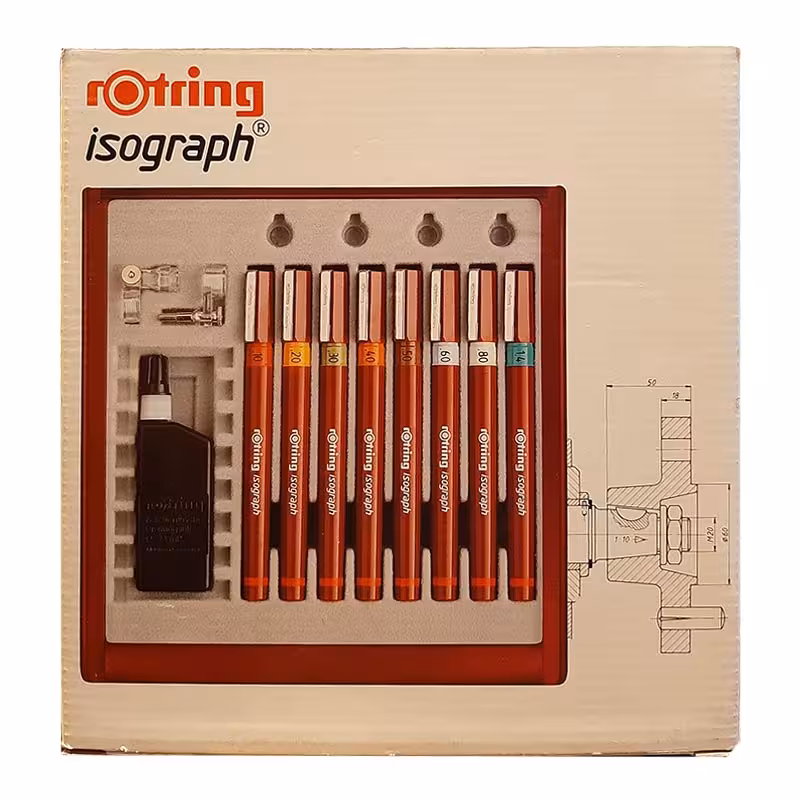 خرید ست راپید دائمی روترینگ مجموعه 8 عددی مدل Isograph Rotring