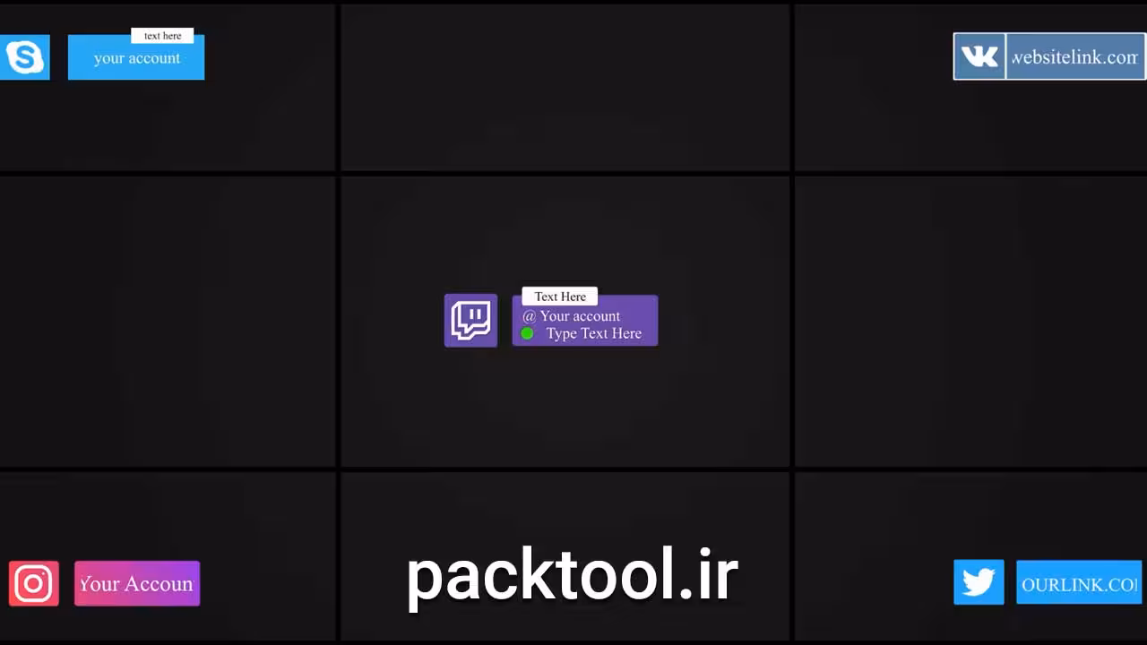 دانلود پروژه آماده افتر افکت : مجموعه رسانه های اجتماعی Social media collection after effects - پک تول