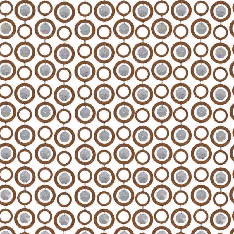 پرده آویز ترکیبی چوب و کریستال مدل رویا عرض150 ارتفاع 150 سانتیمتر(قهوه ای)