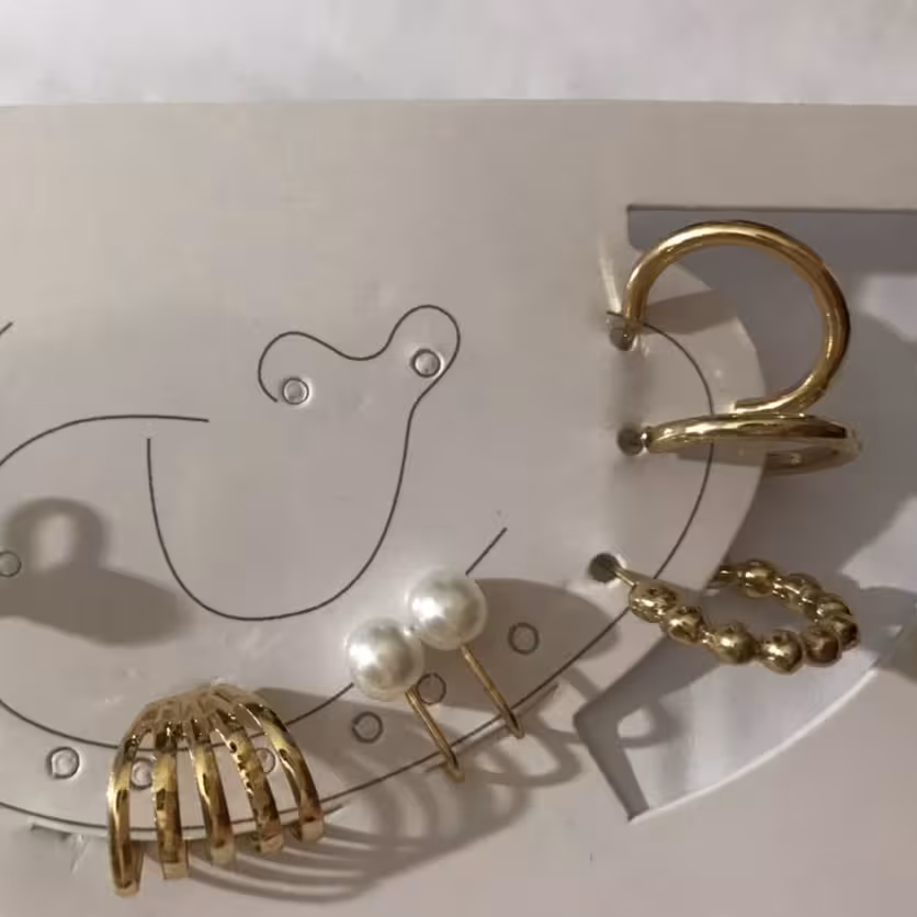 گوشواره استیل مدل پک چندتایی 3 عدد فیک و 3 عدد میخی با ارسال رایگان