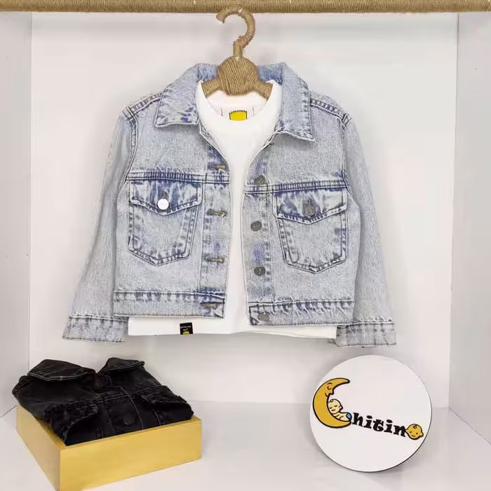 کت تک جین آبی و ذغالی دخترانه و پسرانه برند AkU