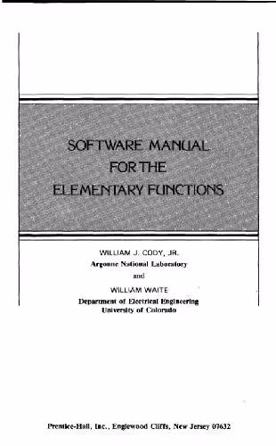 خرید و دانلود نسخه کامل کتاب Software Manual for the Elementary Functions