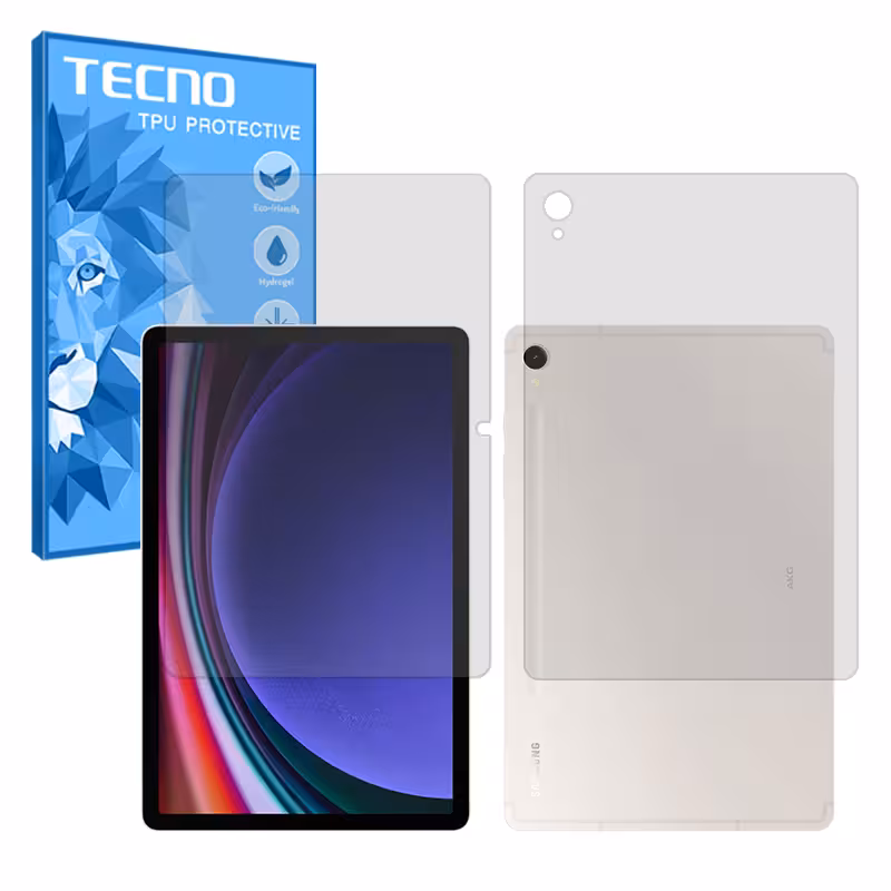 گلس صفحه نمایش و پشت تبلت سامسونگ Galaxy Tab S9 مدل هیدروژلی شفاف برند تکنو کد LL