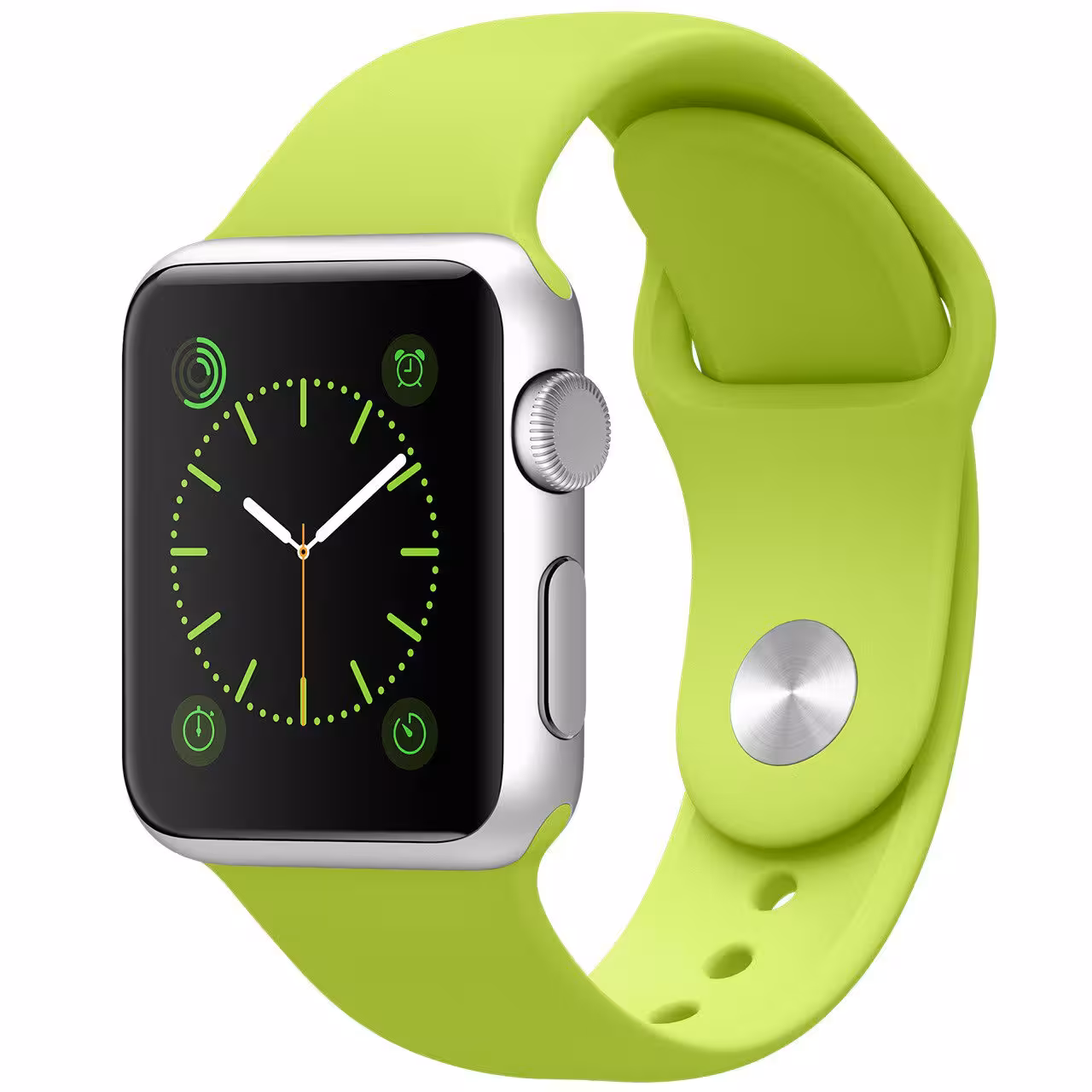ساعت مچی هوشمند اپل واچ مدل 38mm Silver Aluminum Case With Green Sport Band
