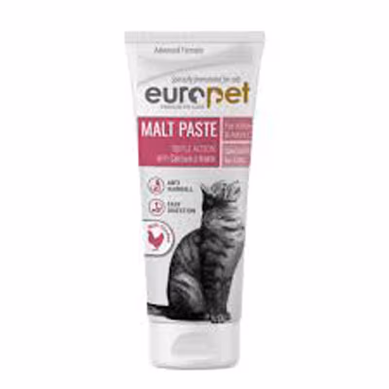 خمیر مالت گربه با طعم مرغ یوروپت Europet Cat Malt Paste With Chicken وزن 100 گرم - آکواریوم ماهور