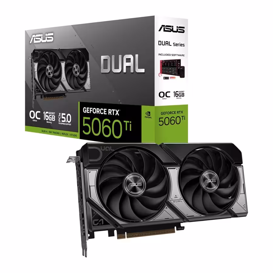کارت گرافیک ایسوس مدل Dual GeForce RTX 5060 TI OC Edition 16GB GDDR7