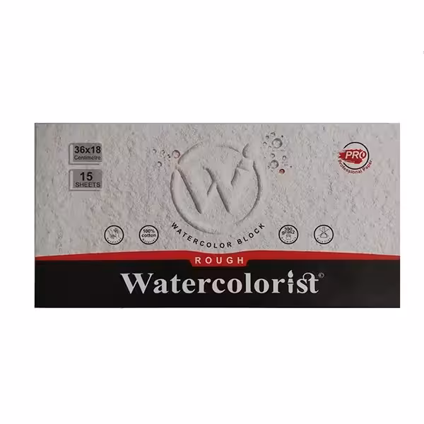 بلوک مقوا آبرنگ واترکالریست دست ساز 100 درصد کتان 300 گرم 36*18