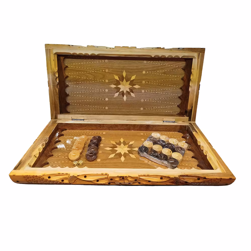 تخته نرد و شطرنج منبت کاری چوب گردو کد T102