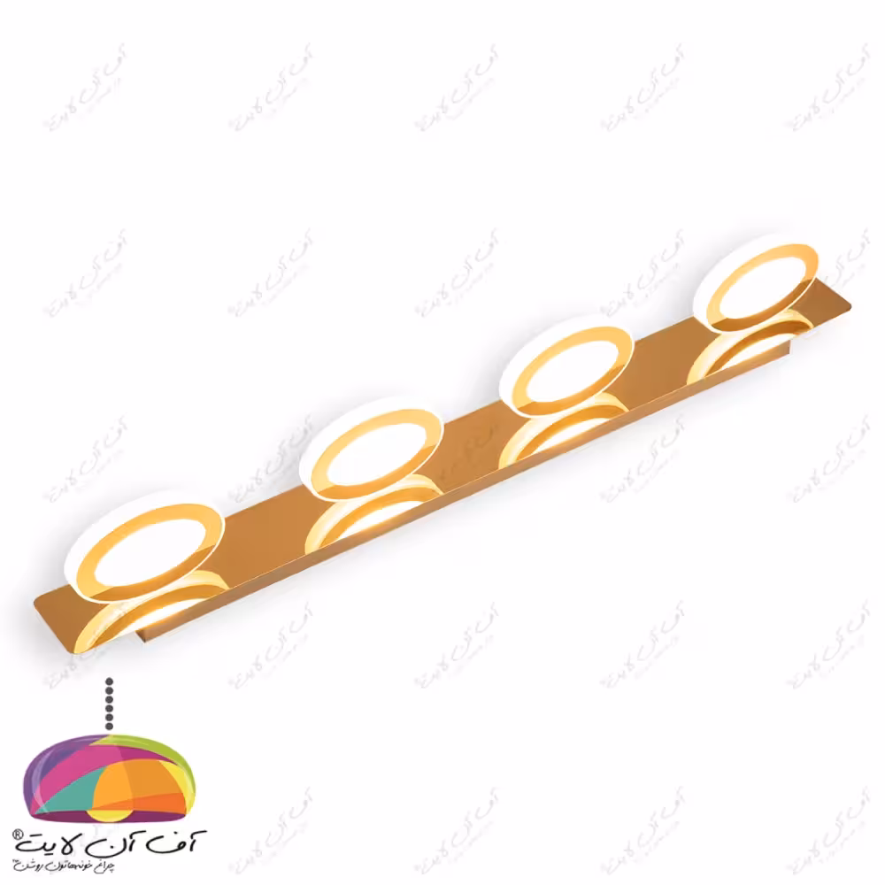 چراغ بالا آینه چهار شعله 28 وات مدل A29 بدنه طلایی براق