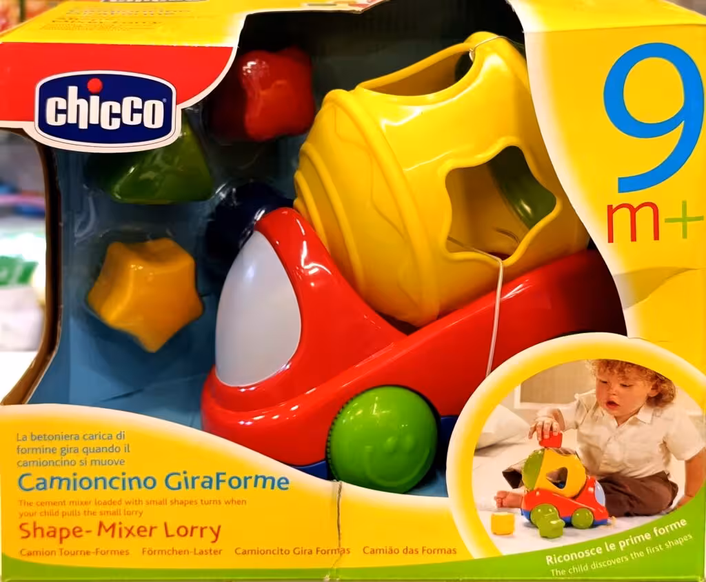 اسباب بازی اموزشی چیکو chicco shape-mixer Lorry لگو و چیدمان برای 9 ماه به بالا