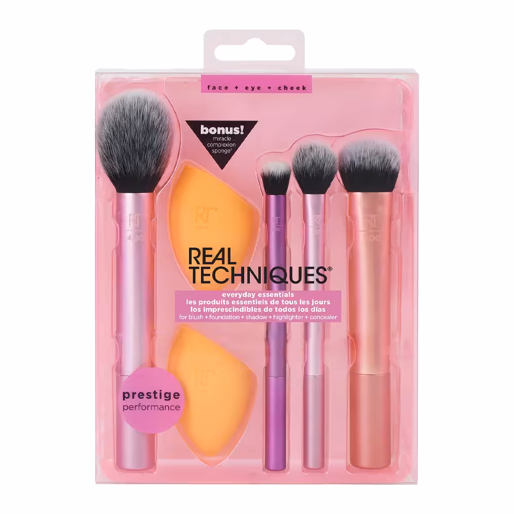 ست برس آرایشی ریل تکنیکس مدل Everyday Essentials به همراه پد آرایشی مجموعه 6 عددی