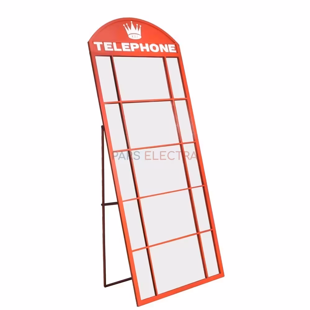 آینه قدی مدل کانکس تلفن با رنگ قرمز