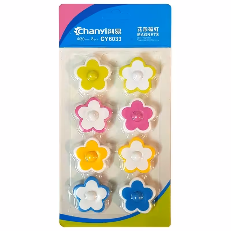 گیره آهنربایی چانی مدل گل-CY6033 بسته 8 عددی