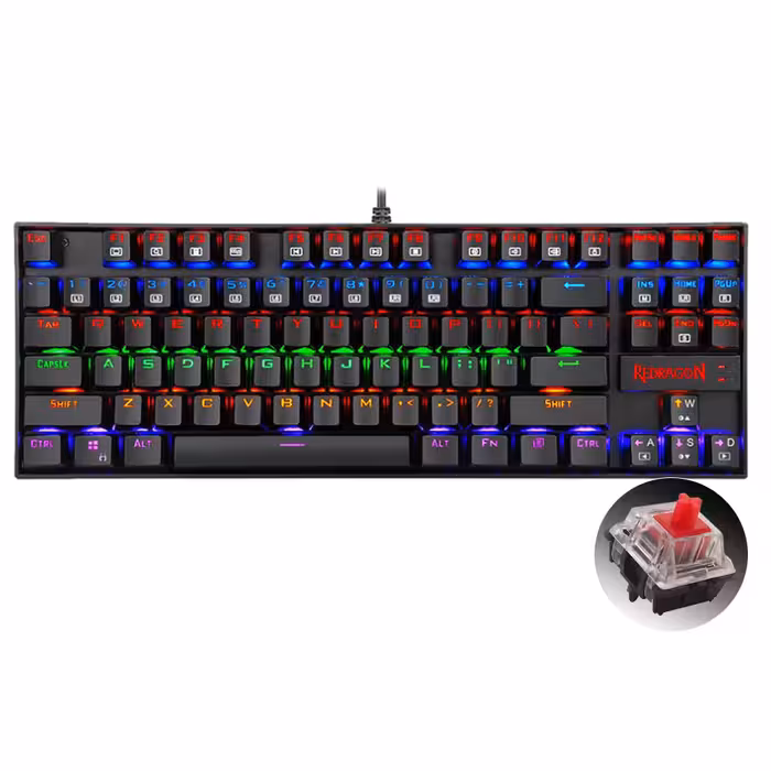 کیبورد مخصوص بازی Redragon مدل Kumara K552 Rainbow