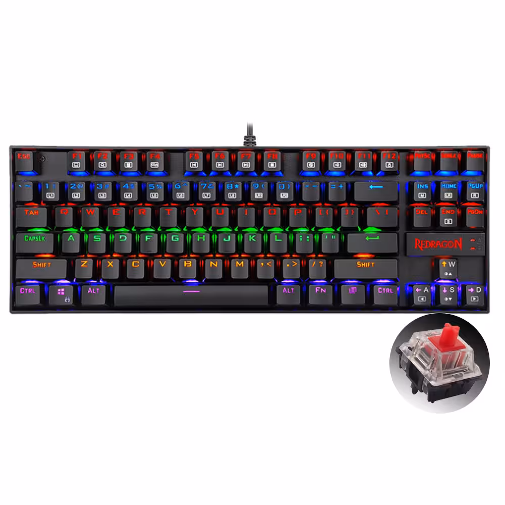 کیبورد مخصوص بازی Redragon مدل Kumara K552 Rainbow