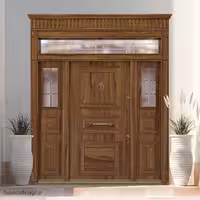 درب لابی چوبی ضد سرقت شیشه ای کد 1290