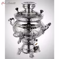 سماور 12 لیتری نادیا و قلم سنتی با طراحی شیک و بدنه برنجی آبکاری شده با ضمانت 12 ماهه