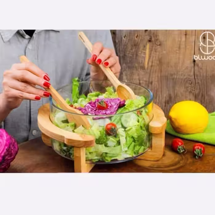 کاسه سالاد چوب شیشه Blwood