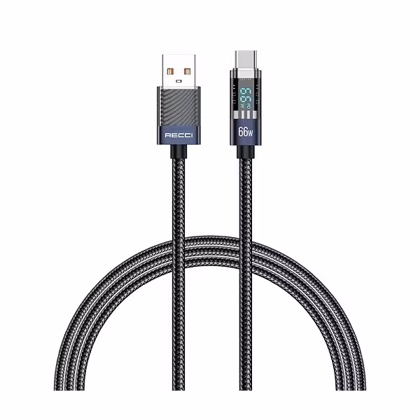 کابل فست شارژ یو اس بی به تایپ سی 66W رسی مدل RS16C