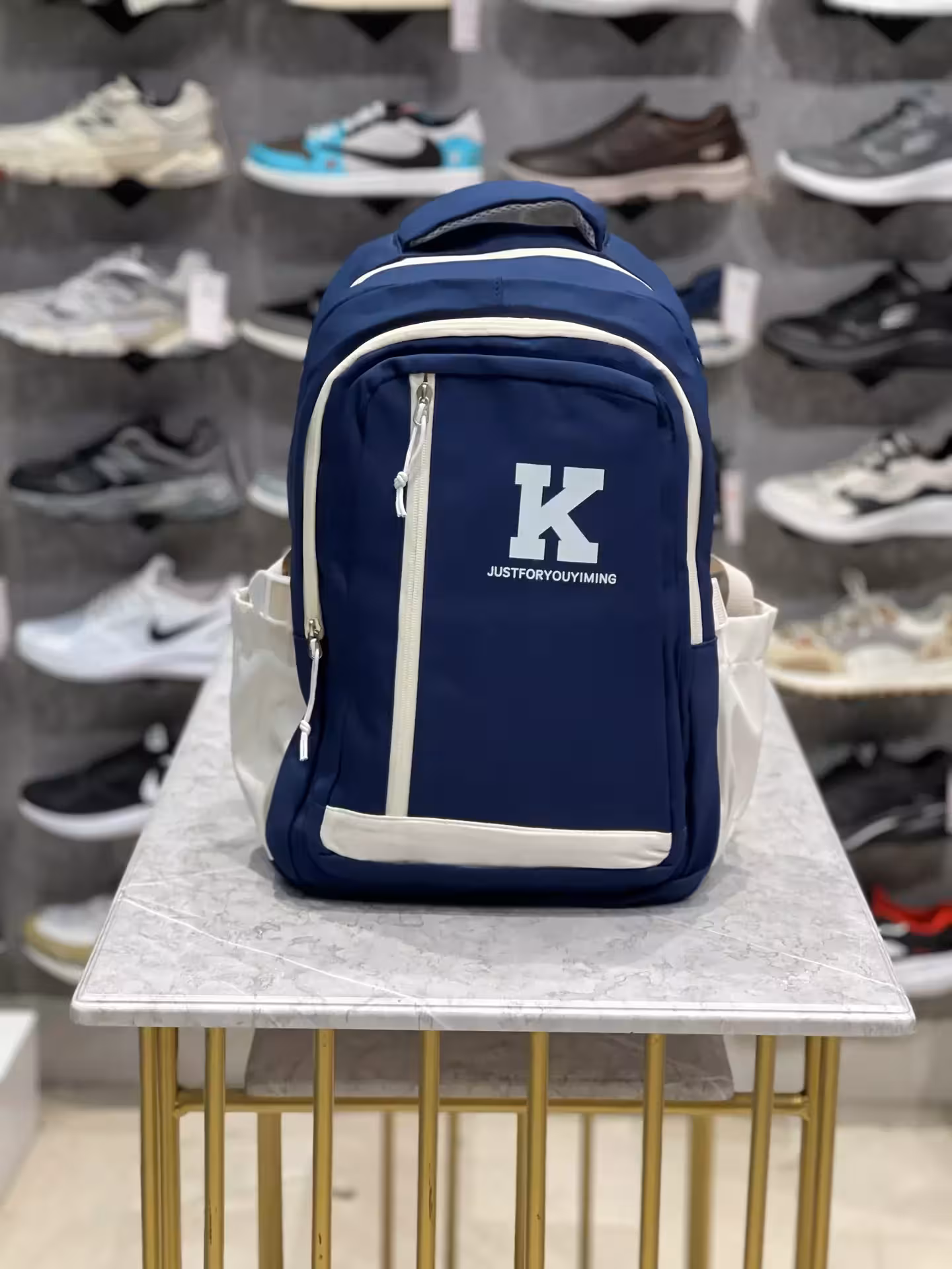 کوله وارداتی بگکو Kرنگ سورمه ای سفید