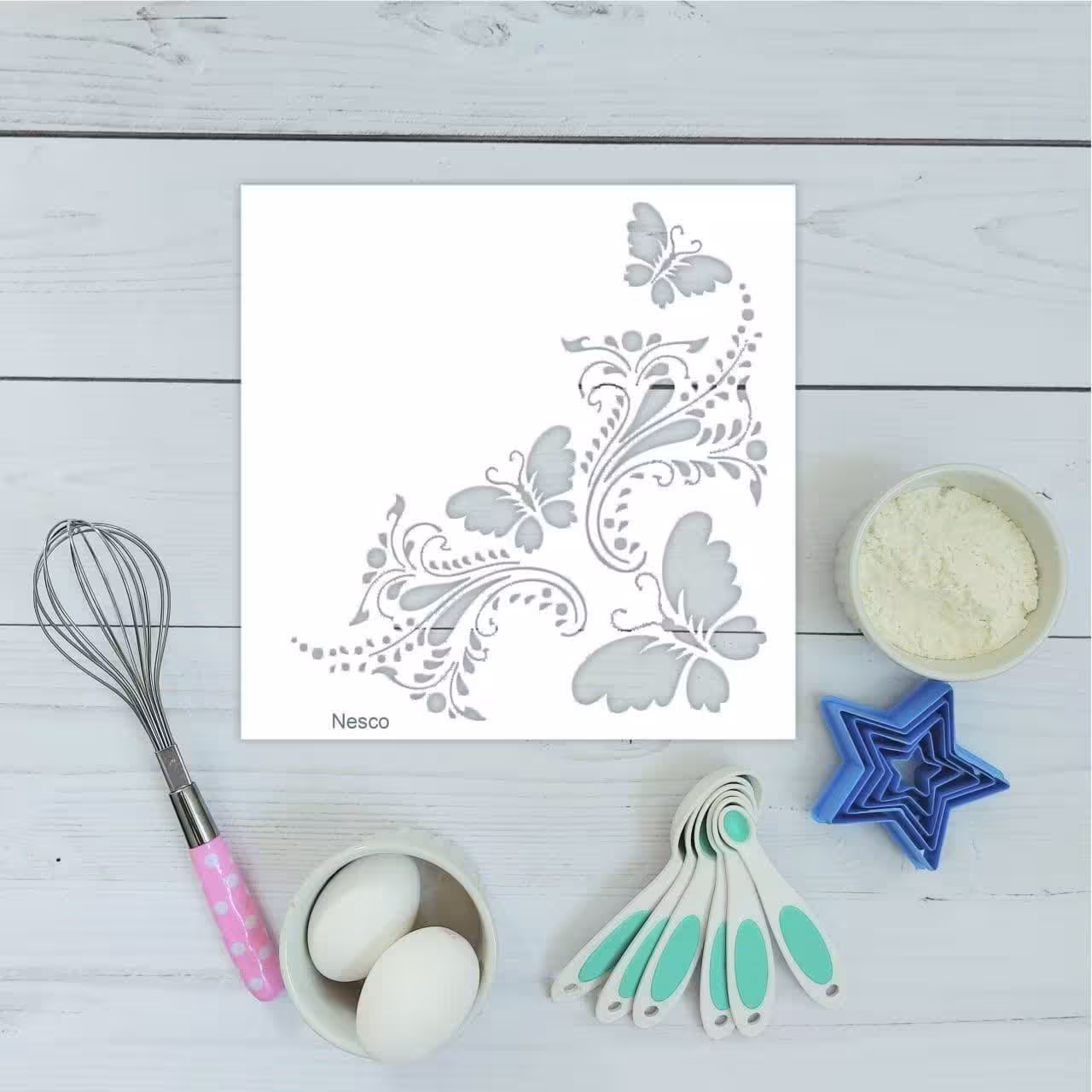 استنسیل پروانه و حاشیه