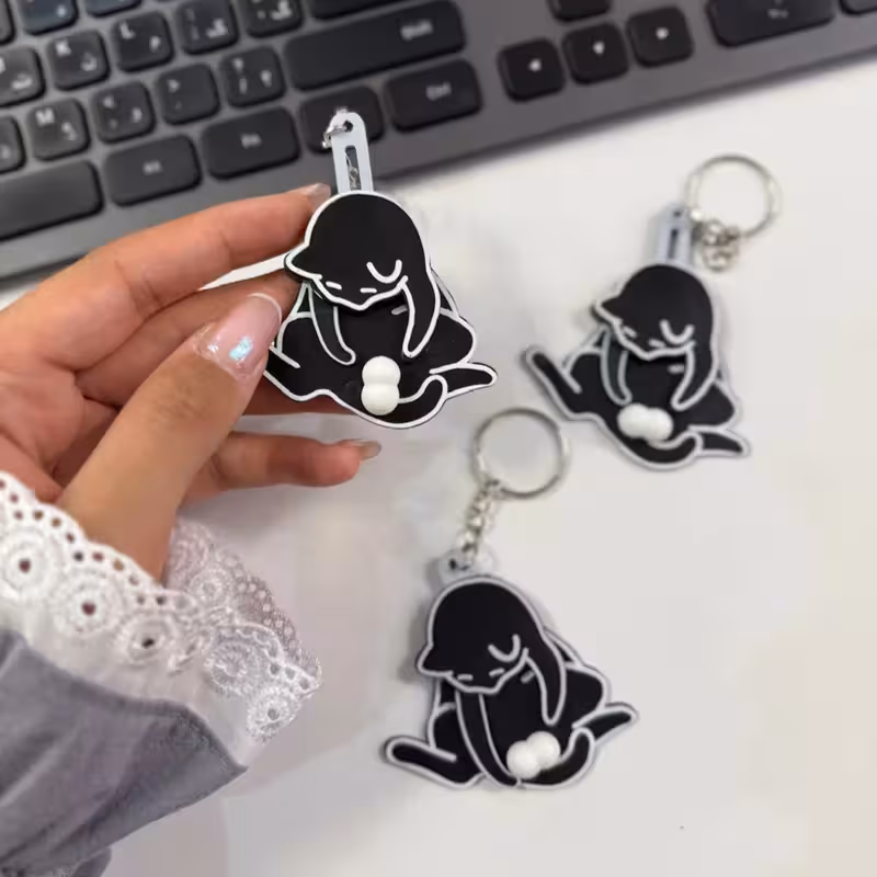 آویز کلید گربه چرخان