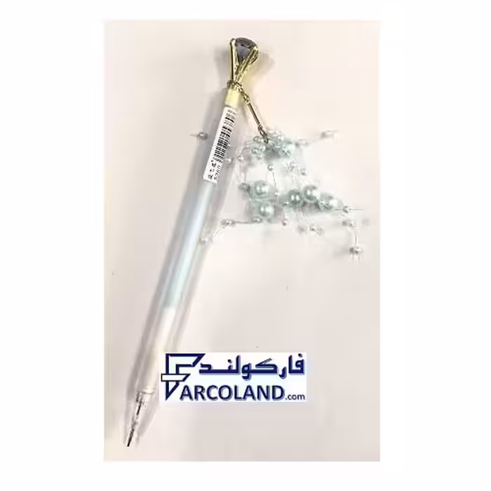 مداد فشاری نوک 0.7 میلی متر طرح الماس با آویز مروارید فانتری کد B5380 | اتود نوکی