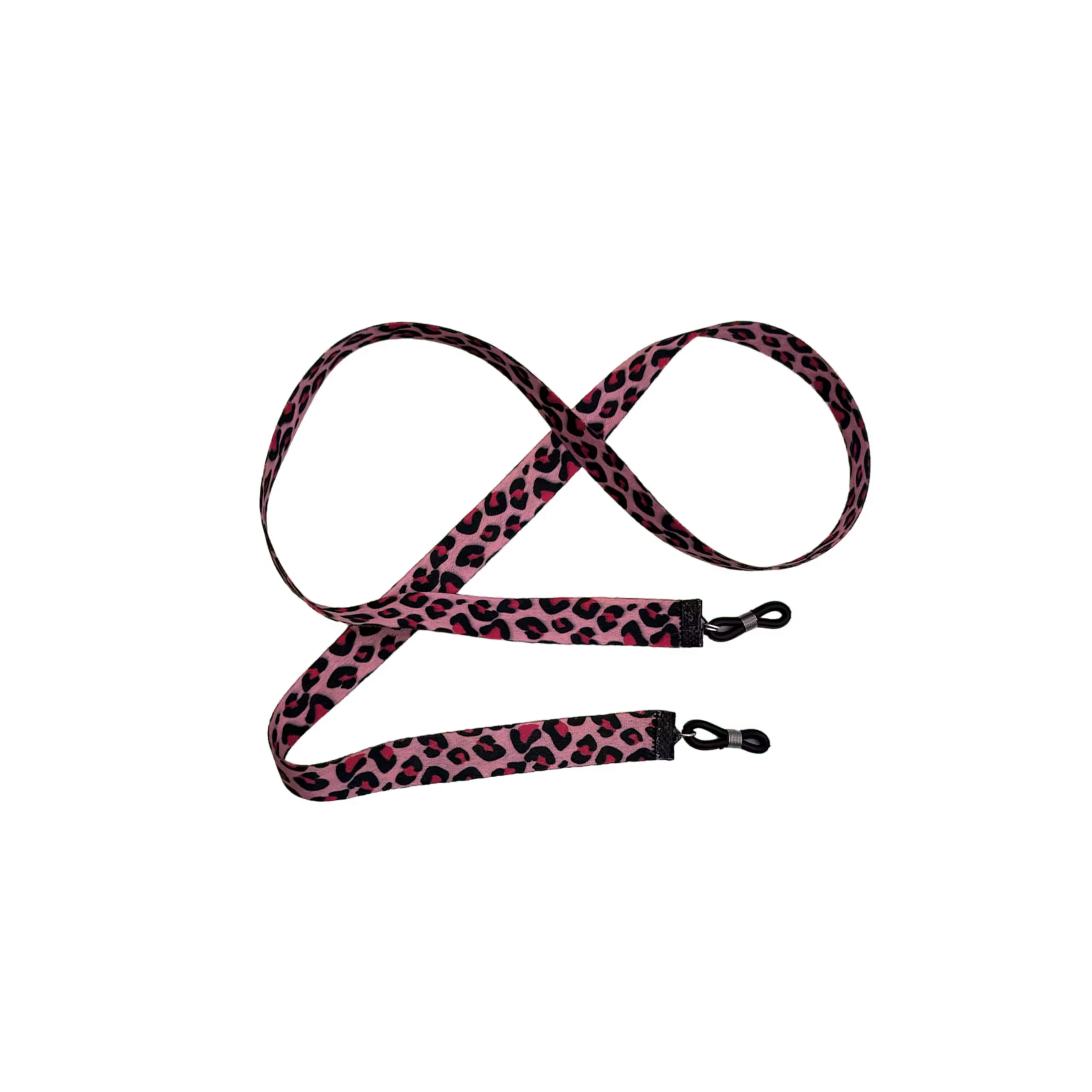 بند عینک پارچه ای پلنگی صورتی