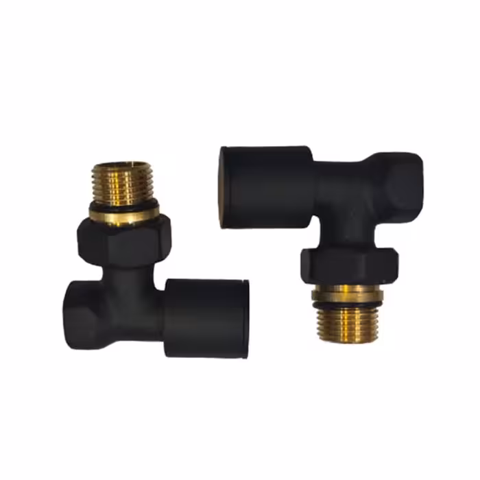 شیر رادیاتور مشکی طلایی مدل دکوراتیو مجموعه 2 عددی