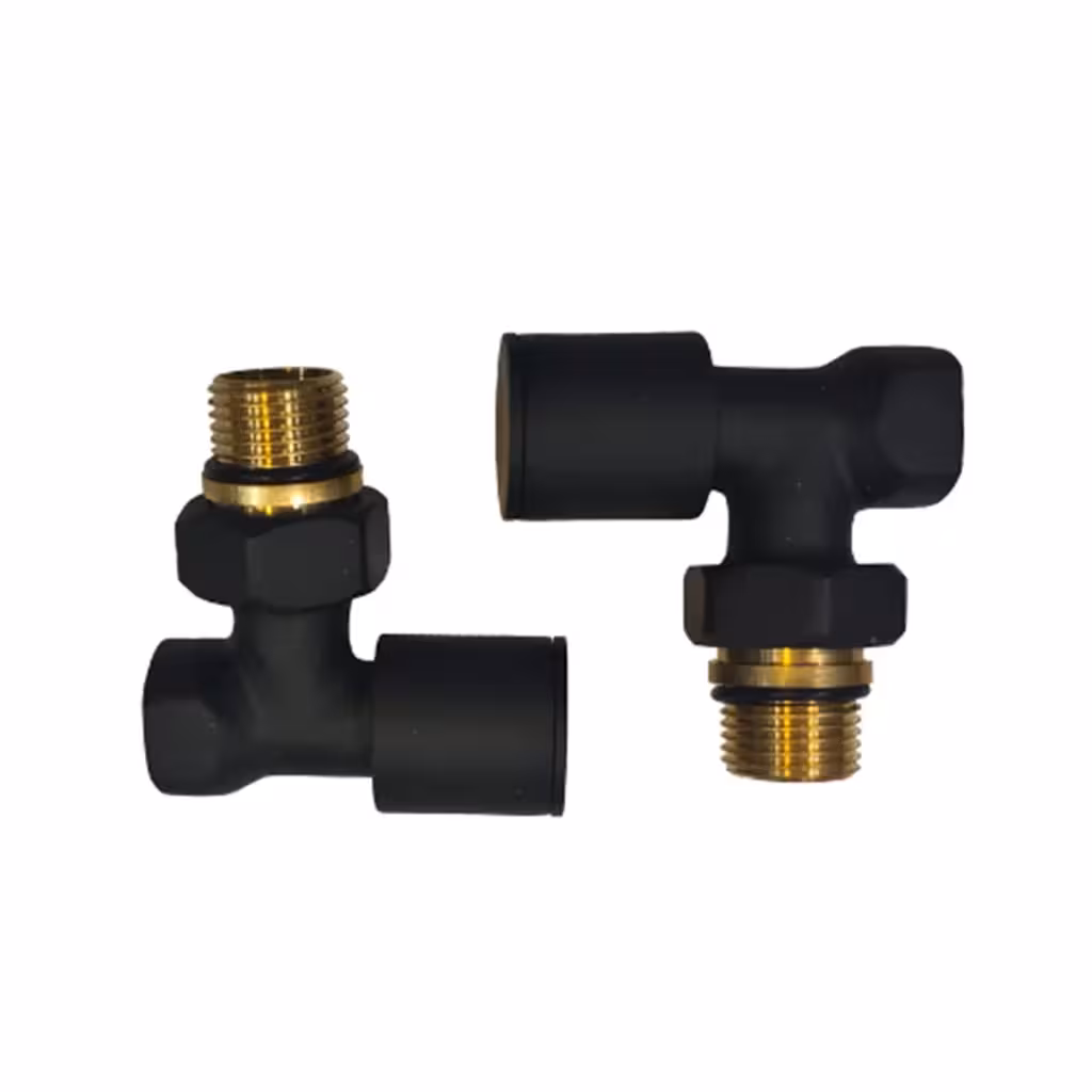 شیر رادیاتور مشکی طلایی مدل دکوراتیو مجموعه 2 عددی