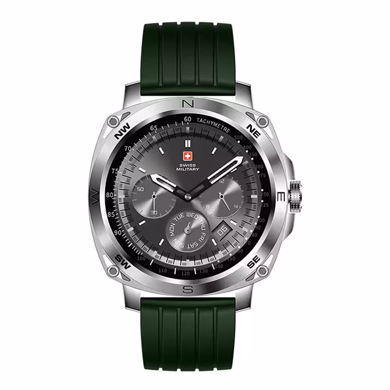 ساعت مچی هوشمند سوئیس میلیتاری SWISS MILITARY مدل SM-WCH-DOM4-SILF-GRNSIS