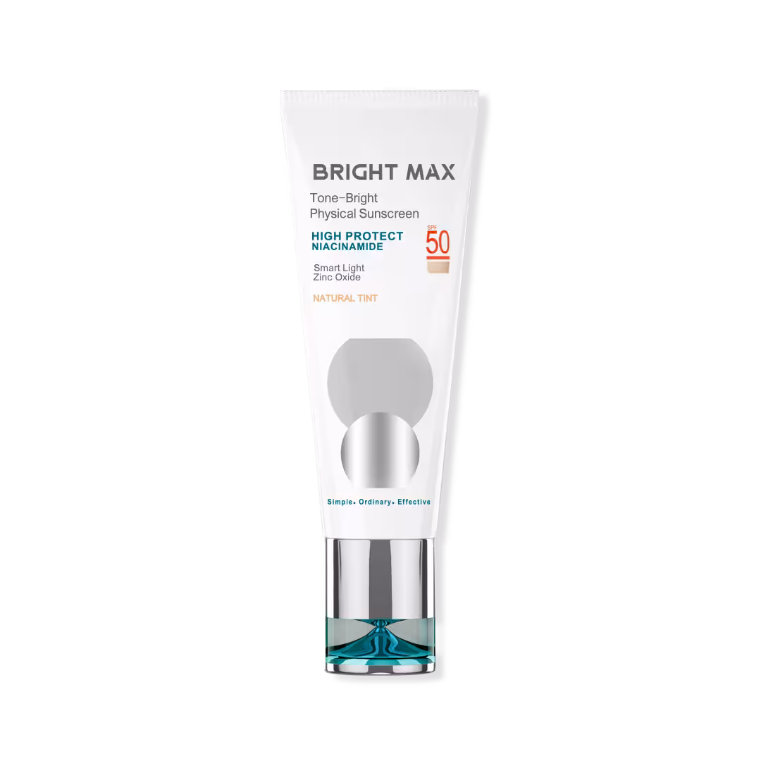 کرم ضد آفتاب برایت مکس مدل فیزیکال رنگی تن برایت SPF50 حجم 40 میل