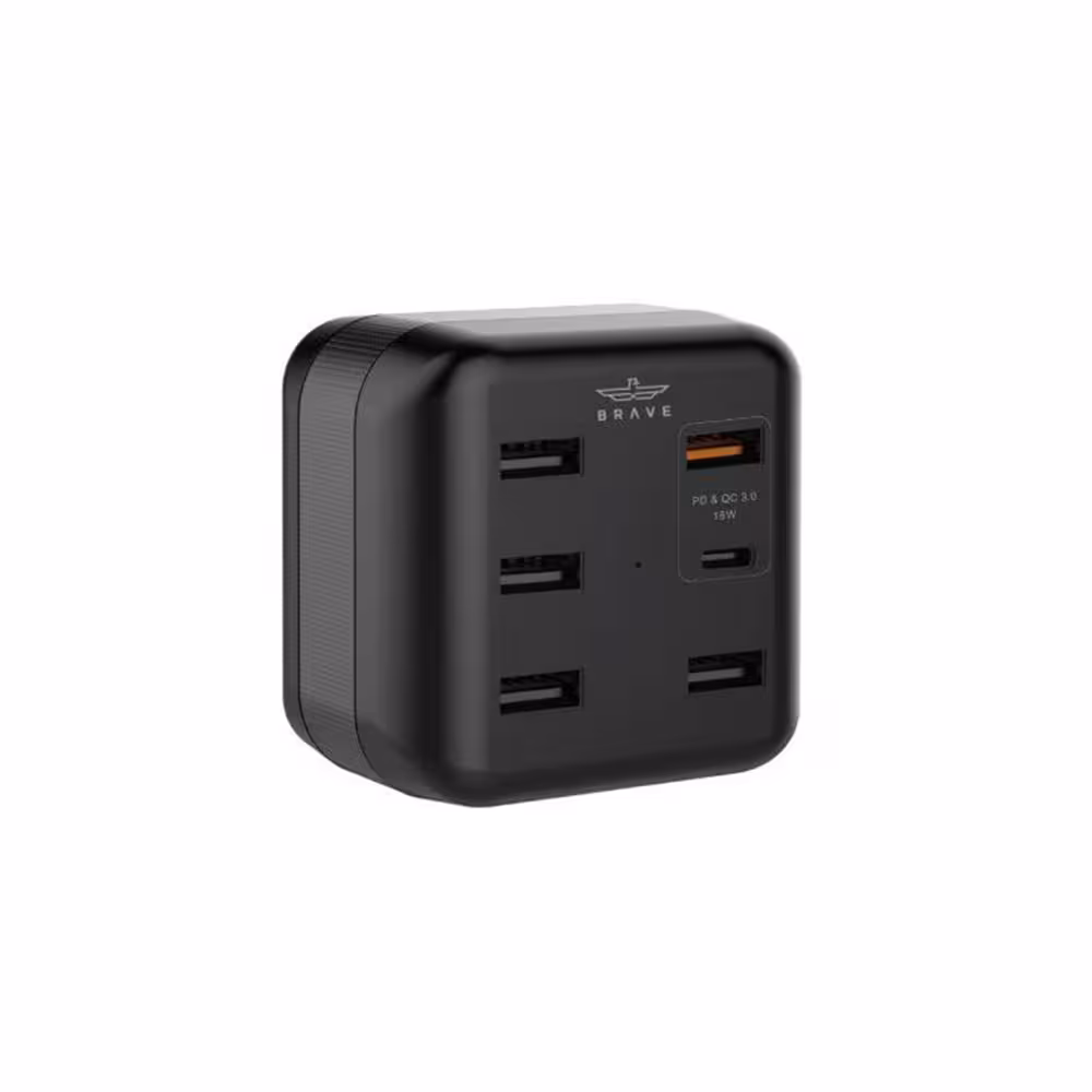 شارژر دیواری 6 پورت مدل Brave 6Port Smart Power Adapter BMP006 با توان 45W