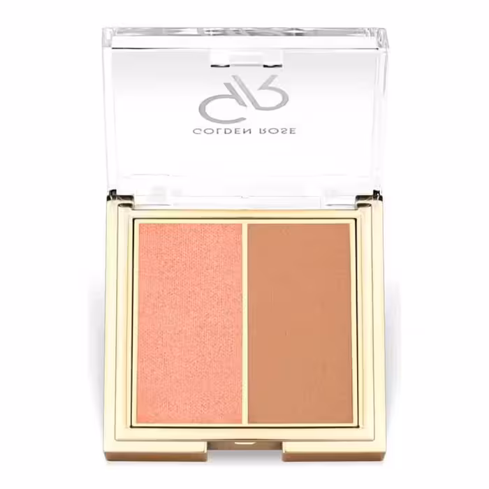 پالت رژ گونه دو رنگ گلدن رز مدل ICONIC DUO شماره 01