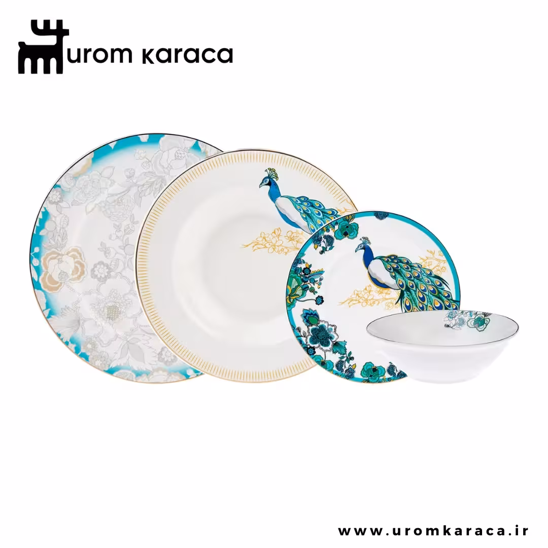 سرویس غذاخوری 24 پارچه کاراجا طاووس peacock