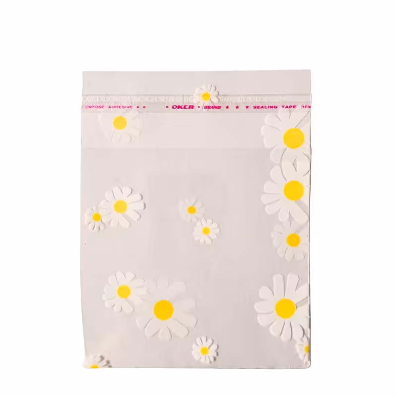 سلفون بسته بندی مدل لبه چسبدار طرح بابونه 10*10 وزن 500 گرم | کالا مکس