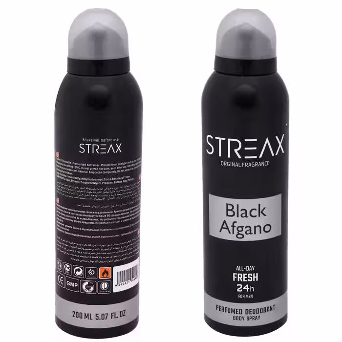 اسپری بدن مردانه استریکس مدل Black Afgan حجم 200 میلی لیتر