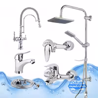 شیر روشویی پایه بلند بامبو، شیر توالت دیواری، شلنگ توالت فلزی، ست 6 تکه شیرآلات، شیرآلات براق کروم، شیرآلات ضدزنگ، شیرآلات ساختمانی مدرن، شیر روشویی خاص، خرید شیر توالت باکیفیت، قیمت شیرآلات بهداشتی