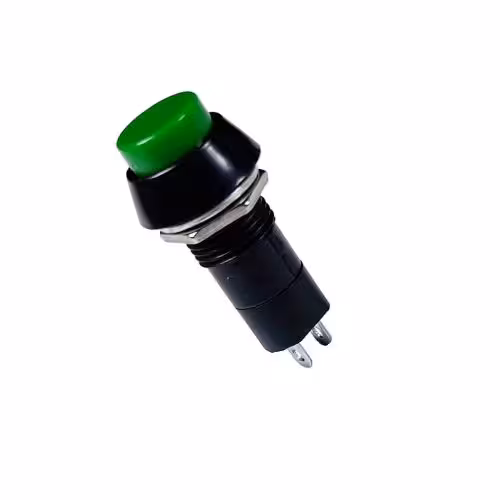 کلید شاسی فشاری گرد پلاستیکی بلند دو پایه- سبز