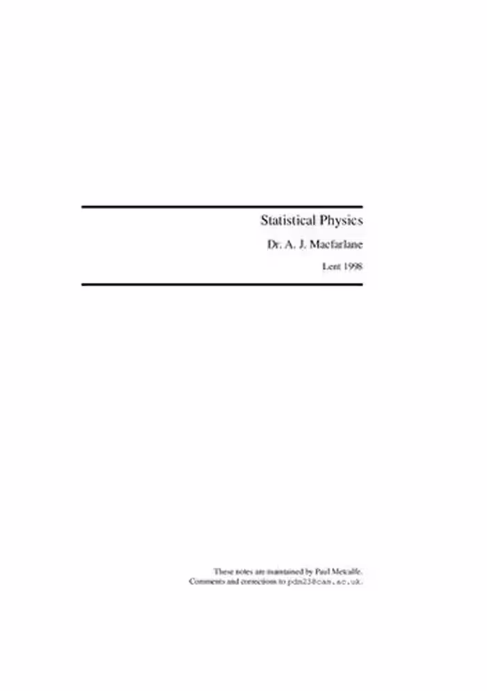 خرید و دانلود نسخه کامل کتاب Statistical Physics